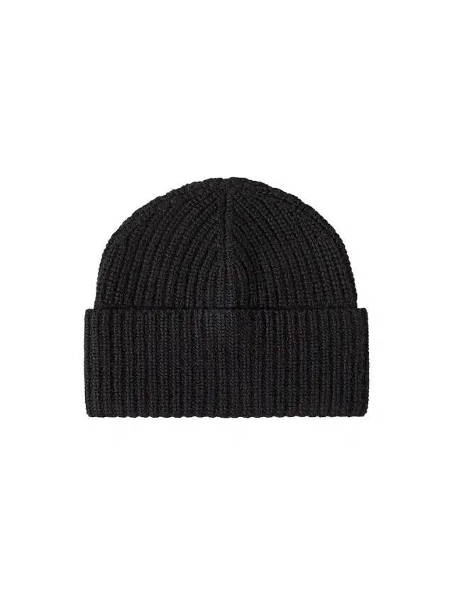 Men's Cashmere English Rib Knit Beanie - Black Men's Cashmere English Rib Knit Beanie - Black