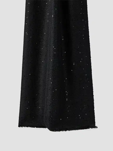 Brunello Cucinelli Women's Cashmere and Silk Diamond Yarn Scarf - Black | Thumbnail 2 Brunello Cucinelli Women's Cashmere and Silk Diamond Yarn Scarf - Black | Thumbnail 2