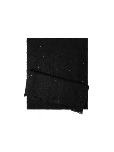Brunello Cucinelli Women's Cashmere and Silk Diamond Yarn Scarf - Black | Thumbnail 1 Brunello Cucinelli Women's Cashmere and Silk Diamond Yarn Scarf - Black | Thumbnail 1