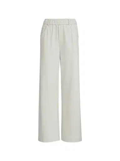 Brunello Cucinelli Women's Cotton Smooth French Terry Trousers - Milk | Thumbnail 1 Brunello Cucinelli Women's Cotton Smooth French Terry Trousers - Milk | Thumbnail 1