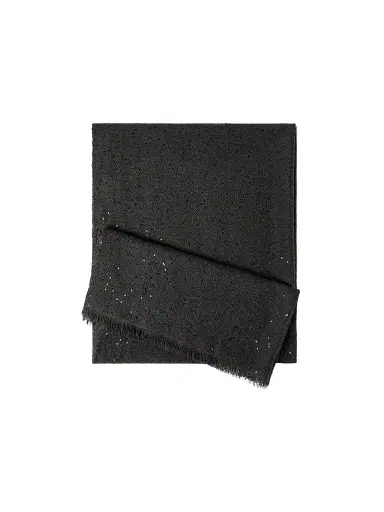 Brunello Cucinelli Women's Cashmere and Silk Diamond Yarn Scarf - Lignite Grey | Thumbnail 1 Brunello Cucinelli Women's Cashmere and Silk Diamond Yarn Scarf - Lignite Grey | Thumbnail 1