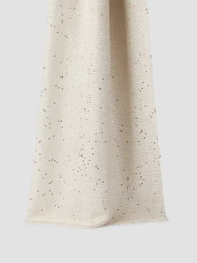 Brunello Cucinelli Women's Cashmere and Silk Diamond Yarn Scarf - Oyster | Thumbnail 2 Brunello Cucinelli Women's Cashmere and Silk Diamond Yarn Scarf - Oyster | Thumbnail 2