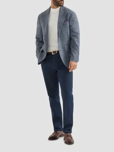 Brunello Cucinelli Men's Lightweight Denim Traditional Fit Five-Pocket Jeans - Navy Blue | Thumbnail 6 Brunello Cucinelli Men's Lightweight Denim Traditional Fit Five-Pocket Jeans - Navy Blue | Thumbnail 6