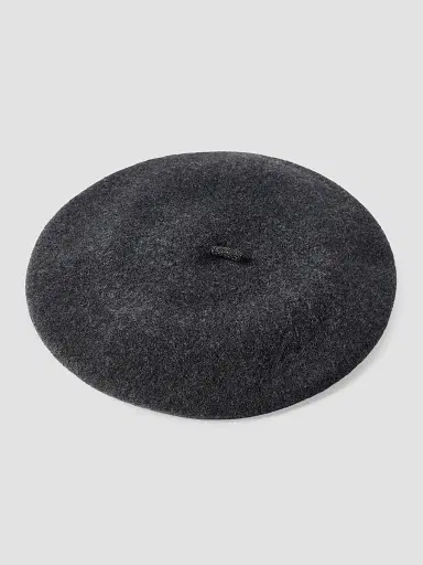 Brunello Cucinelli Women's Wool Beret Hat with Precious Detail - Lignite Grey | Thumbnail 2 Brunello Cucinelli Women's Wool Beret Hat with Precious Detail - Lignite Grey | Thumbnail 2