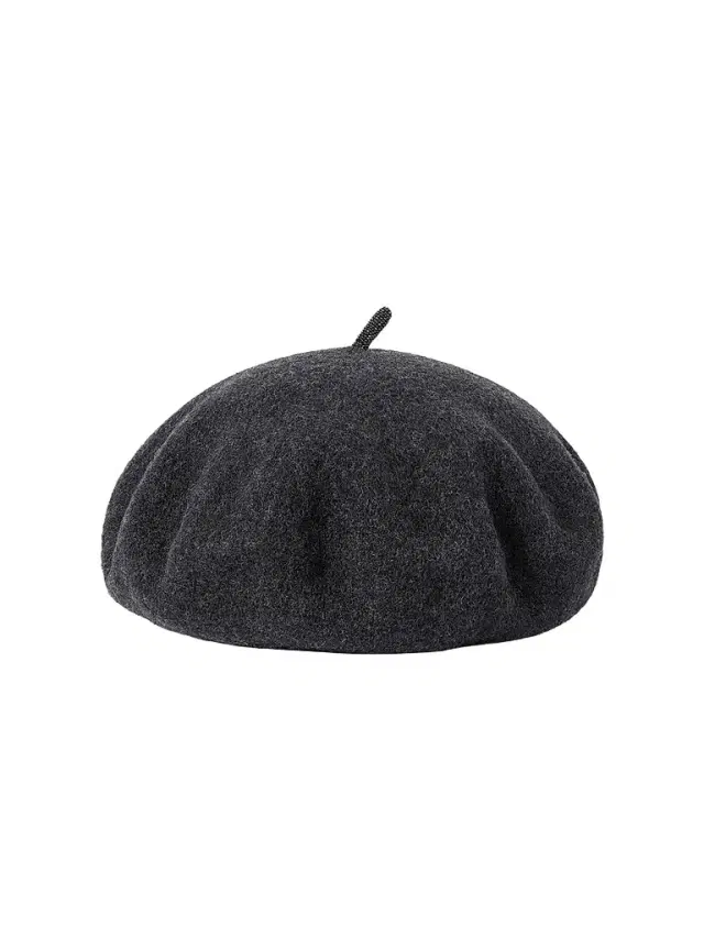 Women's Wool Beret Hat with Precious Detail - Lignite Grey Women's Wool Beret Hat with Precious Detail - Lignite Grey