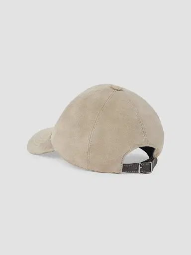 Brunello Cucinelli Women's Suede Baseball Cap with Shiny Band - Light Beige | Thumbnail 2 Brunello Cucinelli Women's Suede Baseball Cap with Shiny Band - Light Beige | Thumbnail 2