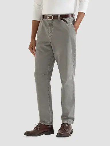 Brunello Cucinelli Men's Garment-Dyed Trousers in Peached Cotton Gabardine - Grey | Thumbnail 3 Brunello Cucinelli Men's Garment-Dyed Trousers in Peached Cotton Gabardine - Grey | Thumbnail 3