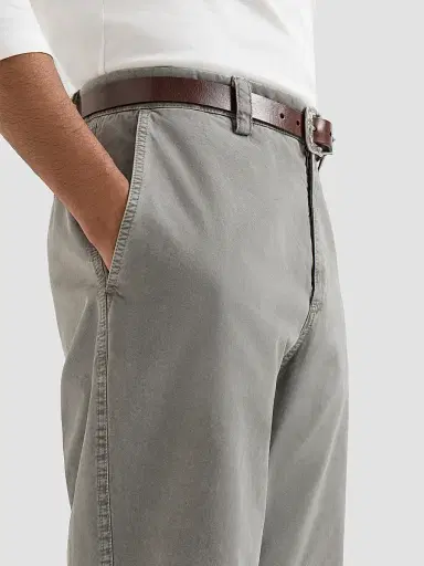 Brunello Cucinelli Men's Garment-Dyed Trousers in Peached Cotton Gabardine - Grey | Thumbnail 5 Brunello Cucinelli Men's Garment-Dyed Trousers in Peached Cotton Gabardine - Grey | Thumbnail 5
