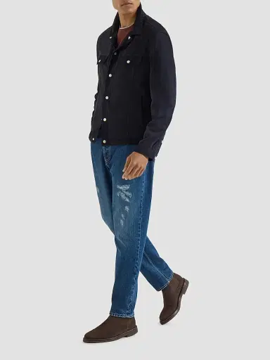 Brunello Cucinelli Men's Cotton Jersey Crewneck T-Shirt with Faux Layering - Red | Thumbnail 6 Brunello Cucinelli Men's Cotton Jersey Crewneck T-Shirt with Faux Layering - Red | Thumbnail 6