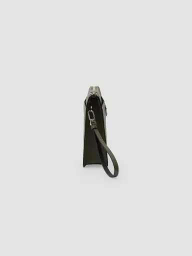 Prada Men's Saffiano Leather Pouch - Green | Thumbnail 5 Prada Men's Saffiano Leather Pouch - Green | Thumbnail 5