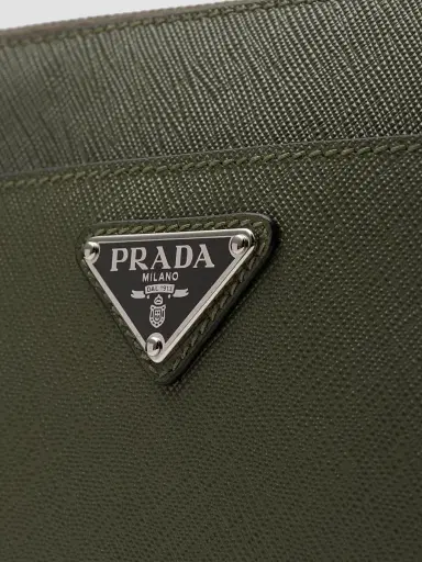 Prada Men's Saffiano Leather Pouch - Green | Thumbnail 8 Prada Men's Saffiano Leather Pouch - Green | Thumbnail 8