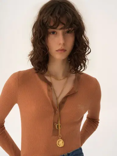 Chloé Henley shirt in superfine wool knit | Thumbnail 6 Chloé Henley shirt in superfine wool knit | Thumbnail 6