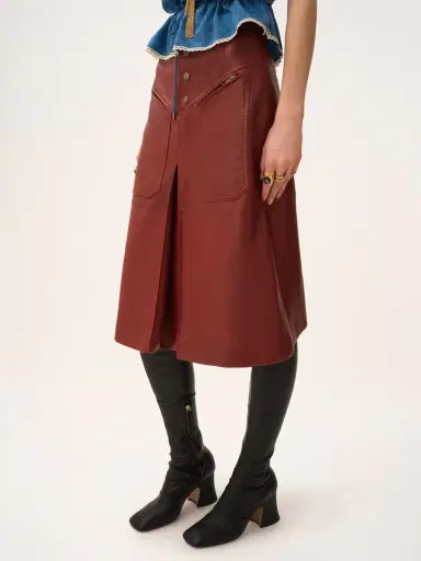 Chloé Knee-length skirt in leather | Thumbnail 4 Chloé Knee-length skirt in leather | Thumbnail 4
