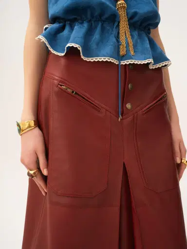 Chloé Knee-length skirt in leather | Thumbnail 6 Chloé Knee-length skirt in leather | Thumbnail 6