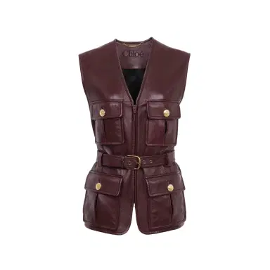 Chloé Utilitarian vest in leather | Thumbnail 1 Chloé Utilitarian vest in leather | Thumbnail 1