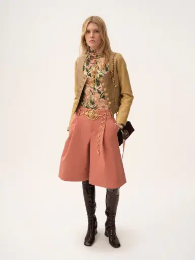 Chloé Scoop-neck cinched jacket in leather | Thumbnail 3 Chloé Scoop-neck cinched jacket in leather | Thumbnail 3