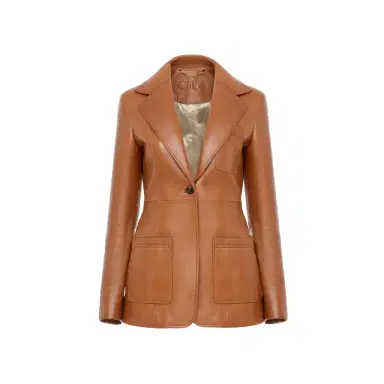 Chloé Tailored jacket in leather | Thumbnail 1 Chloé Tailored jacket in leather | Thumbnail 1