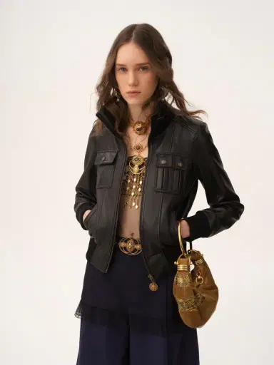 Chloé Short blouson in leather | Thumbnail 4 Chloé Short blouson in leather | Thumbnail 4