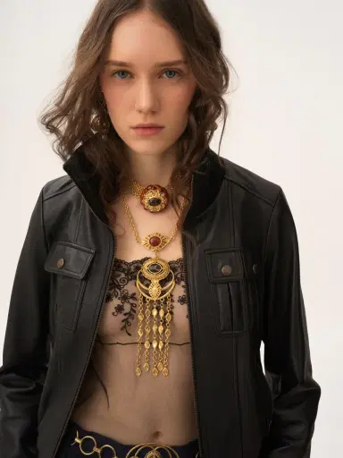 Chloé Short blouson in leather | Thumbnail 6 Chloé Short blouson in leather | Thumbnail 6