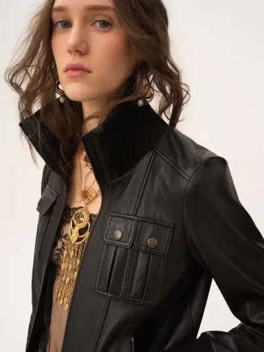 Chloé Short blouson in leather | Thumbnail 7 Chloé Short blouson in leather | Thumbnail 7