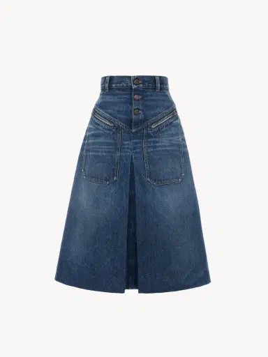 Chloé Knee-length skirt in denim | Thumbnail 2 Chloé Knee-length skirt in denim | Thumbnail 2