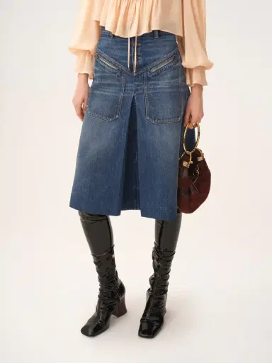 Chloé Knee-length skirt in denim | Thumbnail 4 Chloé Knee-length skirt in denim | Thumbnail 4