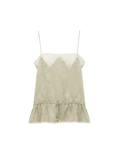 Chloé Drawstring camisole top in silk jacquard & lace | Thumbnail 1 Chloé Drawstring camisole top in silk jacquard & lace | Thumbnail 1