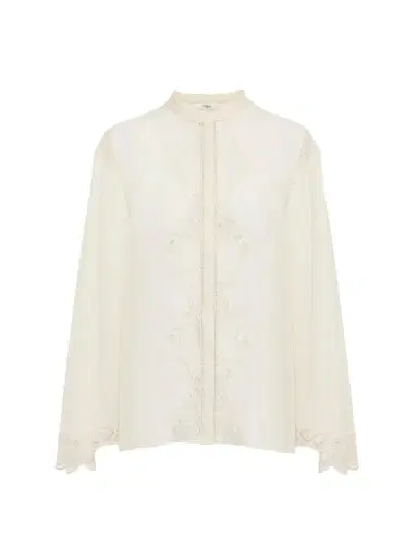 Chloé Fluid blouse in silk georgette & lace | Thumbnail 1 Chloé Fluid blouse in silk georgette & lace | Thumbnail 1