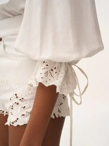 Chloé Puff-sleeve V-neck top in cotton voile | Thumbnail 6 Chloé Puff-sleeve V-neck top in cotton voile | Thumbnail 6