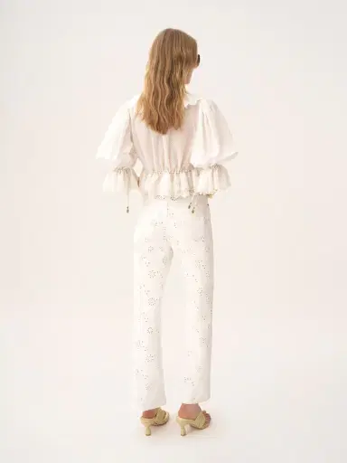 Chloé V-neck ruffle top in cotton voile | Thumbnail 5 Chloé V-neck ruffle top in cotton voile | Thumbnail 5