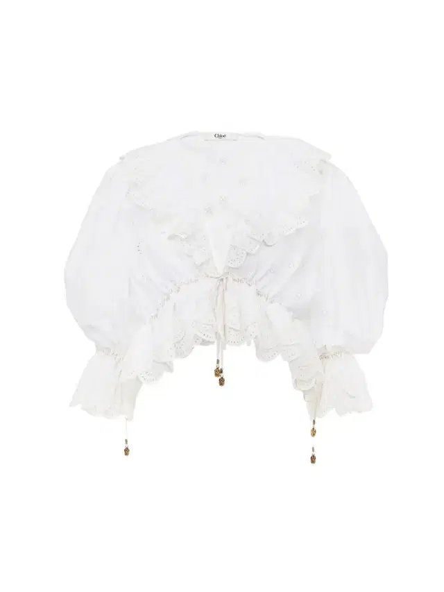 V-neck ruffle top in cotton voile V-neck ruffle top in cotton voile