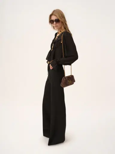 Chloé Scoop-neck cropped top in silk georgette & lace | Thumbnail 3 Chloé Scoop-neck cropped top in silk georgette & lace | Thumbnail 3