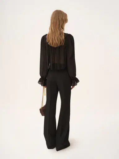 Chloé Scoop-neck cropped top in silk georgette & lace | Thumbnail 5 Chloé Scoop-neck cropped top in silk georgette & lace | Thumbnail 5