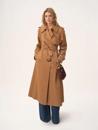 Chloé Long trench coat in cotton gabardine | Thumbnail 3 Chloé Long trench coat in cotton gabardine | Thumbnail 3