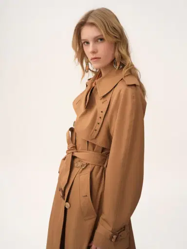 Chloé Long trench coat in cotton gabardine | Thumbnail 4 Chloé Long trench coat in cotton gabardine | Thumbnail 4