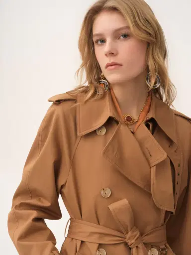 Chloé Long trench coat in cotton gabardine | Thumbnail 6 Chloé Long trench coat in cotton gabardine | Thumbnail 6