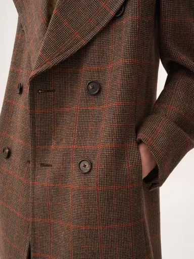 Chloé Long double-breasted coat in check wool | Thumbnail 7 Chloé Long double-breasted coat in check wool | Thumbnail 7