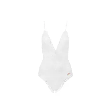 Chloé Ruffled V-neck one-piece swimsuit | Thumbnail 1 Chloé Ruffled V-neck one-piece swimsuit | Thumbnail 1