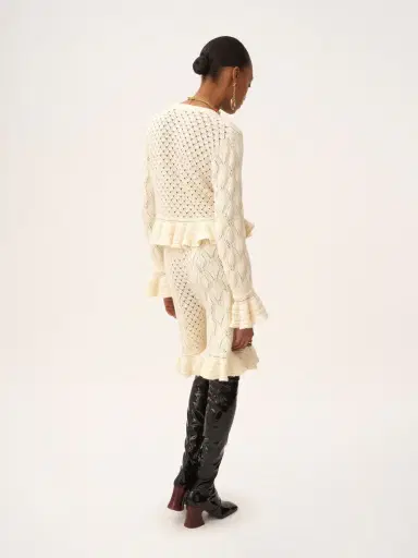 Chloé Ruffled logo cardigan in a silk, alpaca & cotton knit | Thumbnail 5 Chloé Ruffled logo cardigan in a silk, alpaca & cotton knit | Thumbnail 5