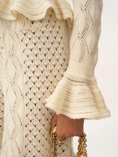 Chloé Ruffled logo cardigan in a silk, alpaca & cotton knit | Thumbnail 7 Chloé Ruffled logo cardigan in a silk, alpaca & cotton knit | Thumbnail 7