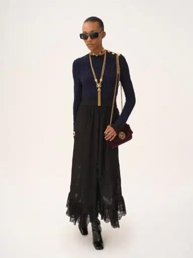 Chloé Boxy mock-neck sweater in a wool & silk knit | Thumbnail 3 Chloé Boxy mock-neck sweater in a wool & silk knit | Thumbnail 3