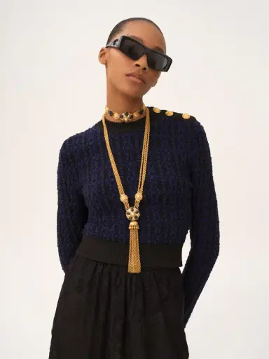 Chloé Boxy mock-neck sweater in a wool & silk knit | Thumbnail 4 Chloé Boxy mock-neck sweater in a wool & silk knit | Thumbnail 4