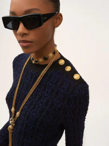 Chloé Boxy mock-neck sweater in a wool & silk knit | Thumbnail 6 Chloé Boxy mock-neck sweater in a wool & silk knit | Thumbnail 6