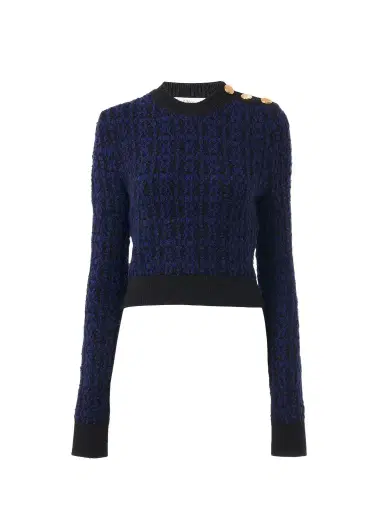 Chloé Boxy mock-neck sweater in a wool & silk knit | Thumbnail 1 Chloé Boxy mock-neck sweater in a wool & silk knit | Thumbnail 1