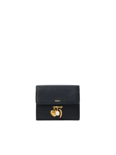 Chloé Small Chloé Charms tri-fold wallet in grained leather | Thumbnail 1 Chloé Small Chloé Charms tri-fold wallet in grained leather | Thumbnail 1