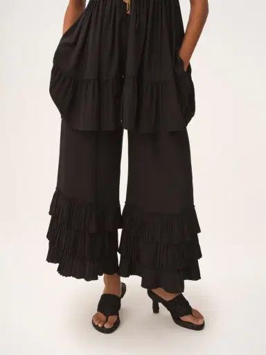 Chloé Fluid wide-leg pants in crêpe de chine | Thumbnail 4 Chloé Fluid wide-leg pants in crêpe de chine | Thumbnail 4