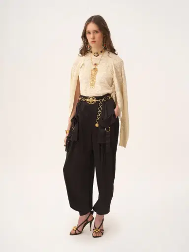 Chloé Fluid cargo pants in silk satin | Thumbnail 3 Chloé Fluid cargo pants in silk satin | Thumbnail 3
