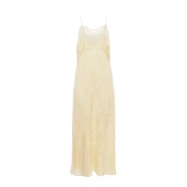 Chloé Thin-strap midi dress in silk jacquard & lace | Thumbnail 1 Chloé Thin-strap midi dress in silk jacquard & lace | Thumbnail 1