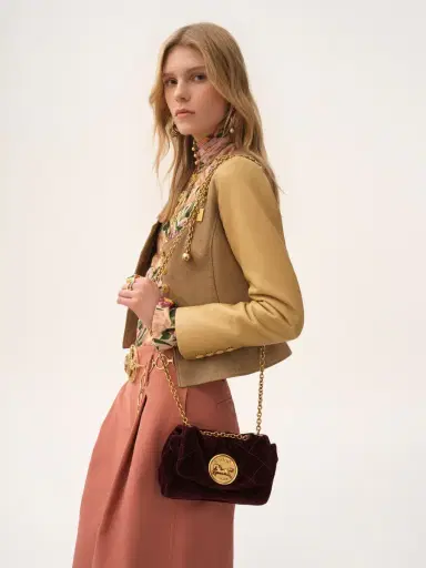Chloé Small Chloé Heritage shoulder bag in velvet | Thumbnail 3 Chloé Small Chloé Heritage shoulder bag in velvet | Thumbnail 3