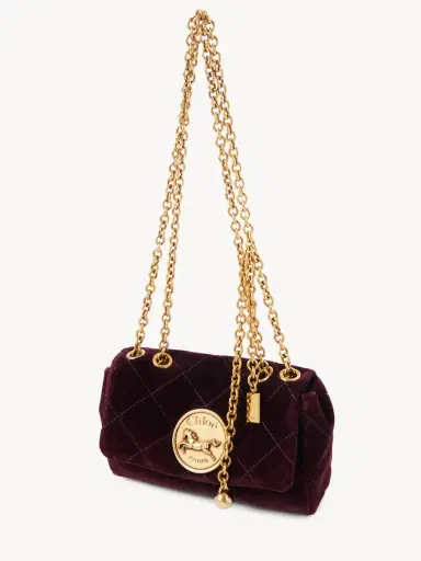 Chloé Small Chloé Heritage shoulder bag in velvet | Thumbnail 4 Chloé Small Chloé Heritage shoulder bag in velvet | Thumbnail 4